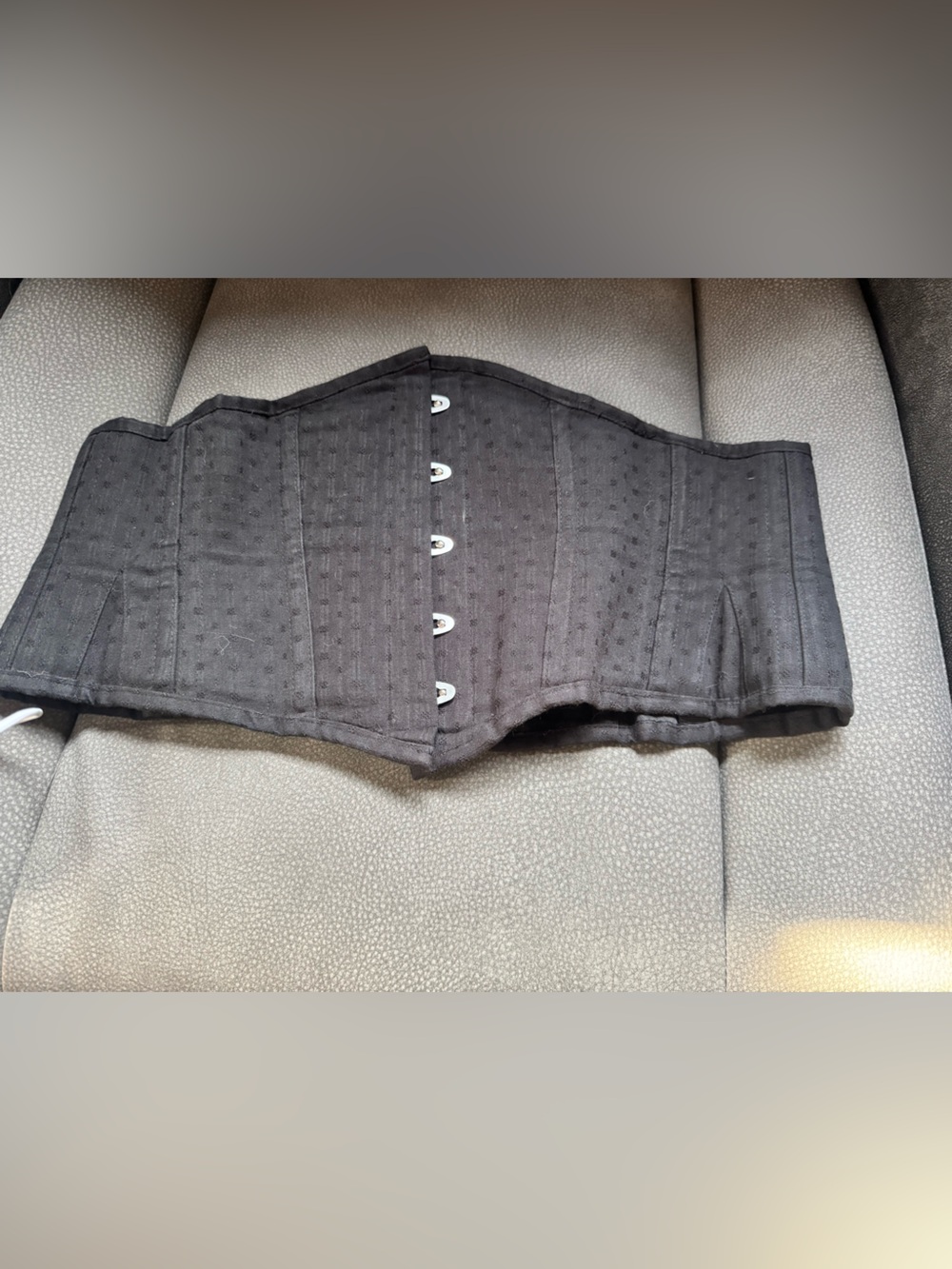 Black Waist Cincher Belt with Adjustable Hook Closures